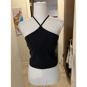Lululemon Black Racer Back Cropped Top Sz 8